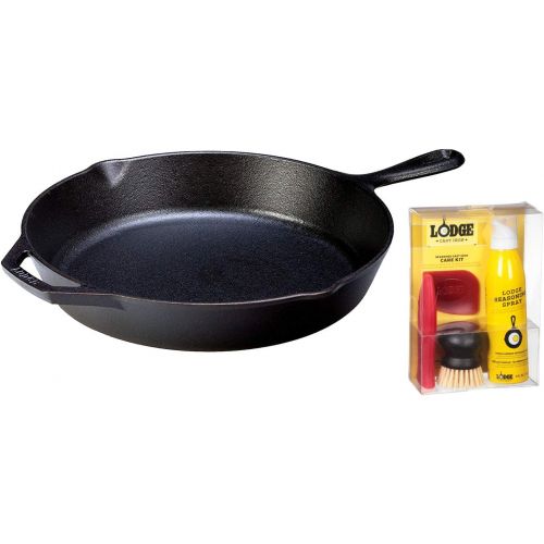 롯지 [아마존베스트]Product Name:Lodge Seasoned Cast Iron Skillet - 12 Inch Ergonomic Frying Pan with Care Kit for All Cast Iron Cookware