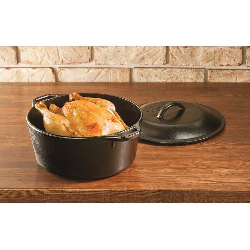 롯지 [아마존베스트]Lodge Cast Iron 5 Piece Bundle, 5 Quart Dutch Oven with Cover, 10.5 inch Griddle Pan, 8 and 10.25 Inch Skillets, Pre-Seasoned Cookware Set Ready for Cooking, Bundle Includes Salien