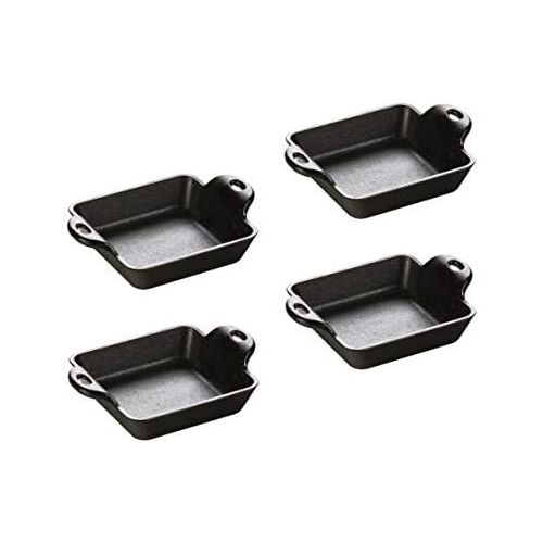 롯지 [아마존베스트]Lodge Cast Iron 10 Ounce Square Mini Server, Set of 4