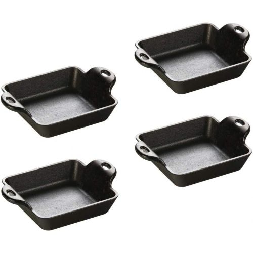 롯지 [아마존베스트]Lodge Cast Iron 10 Ounce Square Mini Server, Set of 4