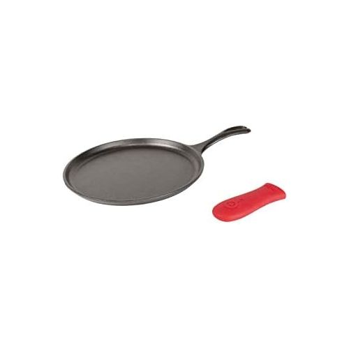 롯지 [아마존베스트]Lodge L9OG3ASHH41B Cast Iron Griddle and Hot Handle Holder, 10.5, Black/Red