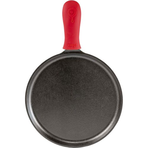 롯지 [아마존베스트]Lodge L9OG3ASHH41B Cast Iron Griddle and Hot Handle Holder, 10.5, Black/Red