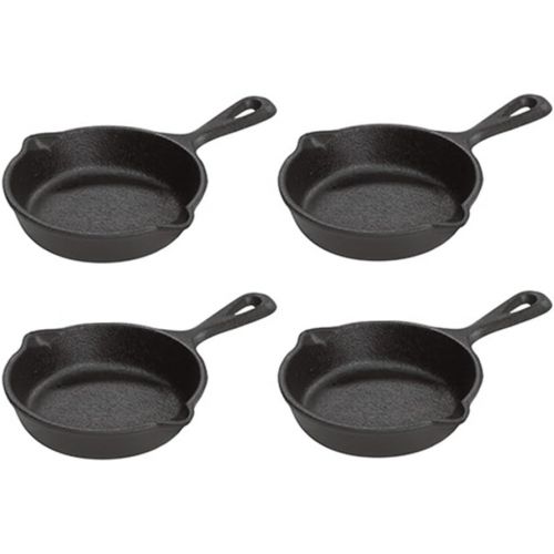 롯지 [아마존베스트]Lodge Pre-Seasoned 3.5-Inch Cast Iron Skillet Set for Side Dishes or Desserts (Set of 4)