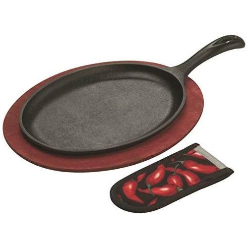 롯지 [아마존베스트]Lodge LFSR3 Cast Iron Fajita Set, Pre-Seasoned