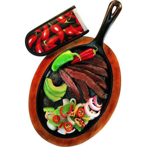 롯지 [아마존베스트]Lodge LFSR3 Cast Iron Fajita Set, Pre-Seasoned