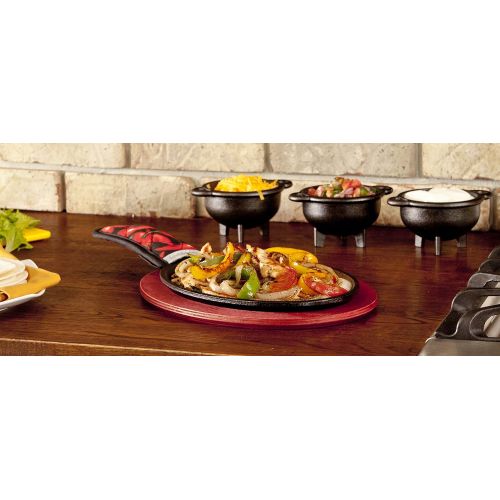 롯지 [아마존베스트]Lodge LFSR3 Cast Iron Fajita Set, Pre-Seasoned