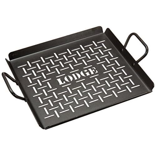 롯지 [아마존베스트]Lodge CRSGP12 Carbon Steel Grilling Pan, Pre-Seasoned, 12-inch