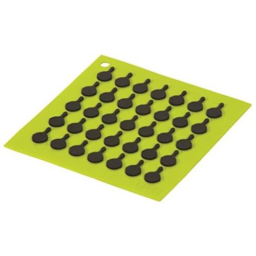 롯지 [아마존베스트]Lodge AS7S51 Silicone Square Trivet with Black Logo Skillets, Green