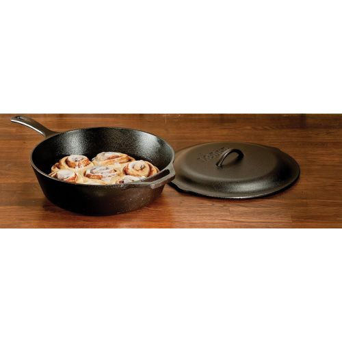 롯지 [아마존베스트]Lodge L10CF3 Cast Iron Covered Deep Skillet, Pre-Seasoned, 5-Quart