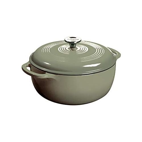 롯지 [아마존베스트]Lodge EC6D50 Cast Iron Enameled Dutch Oven, 6 Qt, Desert Sage