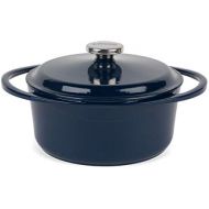 [아마존베스트]Lodge 1407002 Large Round Cast Iron Casserole Dish with Lid, 4 L, 24 cm, Blue