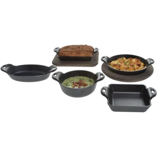 롯지 [아마존베스트]Lodge HMSRD Cast Iron 14 Oz. Round Mini Server - 6 / CS