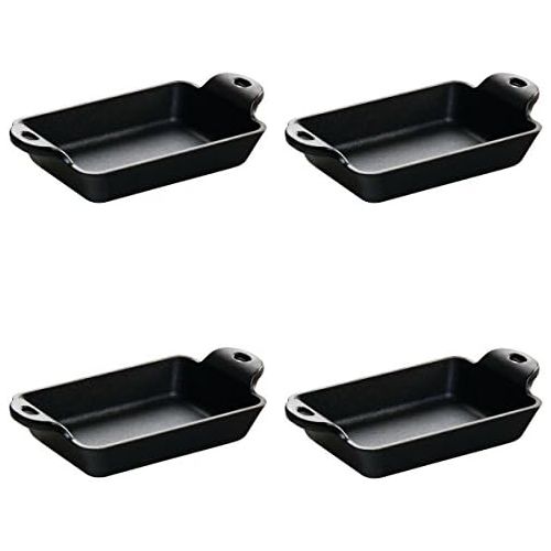 롯지 [아마존베스트]Lodge Cast Iron 10 Ounce Rectangle Mini Server, Set of 4