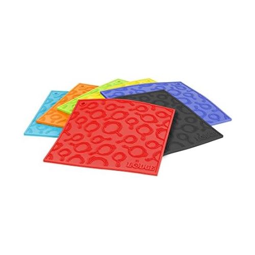 롯지 [아마존베스트]Lodge AS7SKT31 Square Silicone Skillet Trivet, 7, Blue