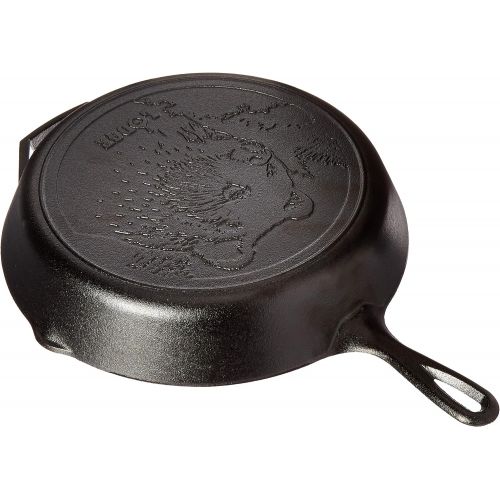 롯지 [아마존베스트]Lodge L10SKWLBR Wildlife Series-12 Inch Seasoned Cast Iron Skillet with Bear Scene and Assist Handle, 12, Black