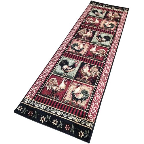 롯지 [아마존베스트]Lodge Rooster Style Runner Area Rug L-379 (2 feet 2 inch X 7 feet 2inches)