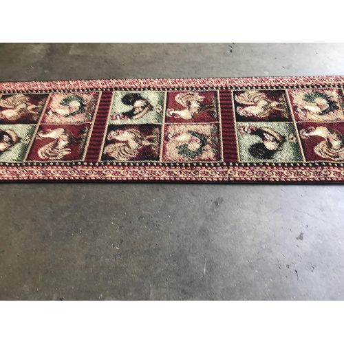 롯지 [아마존베스트]Lodge Rooster Style Runner Area Rug L-379 (2 feet 2 inch X 7 feet 2inches)