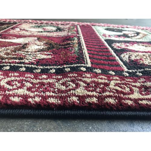 롯지 [아마존베스트]Lodge Rooster Style Runner Area Rug L-379 (2 feet 2 inch X 7 feet 2inches)