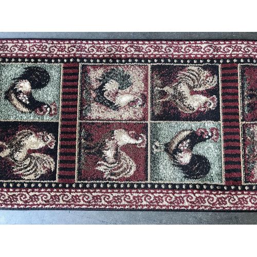 롯지 [아마존베스트]Lodge Rooster Style Runner Area Rug L-379 (2 feet 2 inch X 7 feet 2inches)