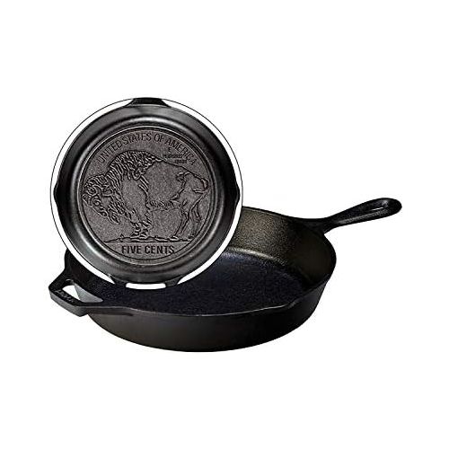 롯지 [아마존베스트]Lodge Seasoned Cast Iron Buffalo Nickel Skillet - 10.25 Inch Collectible Iconic Frying Pan