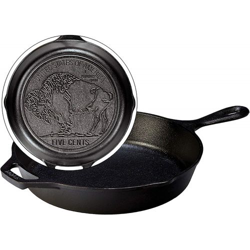 롯지 [아마존베스트]Lodge Seasoned Cast Iron Buffalo Nickel Skillet - 10.25 Inch Collectible Iconic Frying Pan