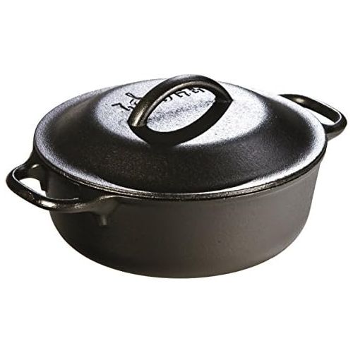 롯지 [아마존베스트]Lodge 2 Quart Cast Iron Dutch Oven. Pre-seasoned Pot with Lid for Cooking, Basting, or Baking