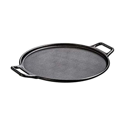 롯지 Lodge 롯지 P14P3 프로로직 캐스트 아이언 피자팬, 14인치 블랙 Pre-Seasoned Cast Iron Baking Pan with Loop Handles