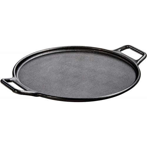 롯지 Lodge 롯지 P14P3 프로로직 캐스트 아이언 피자팬, 14인치 블랙 Pre-Seasoned Cast Iron Baking Pan with Loop Handles