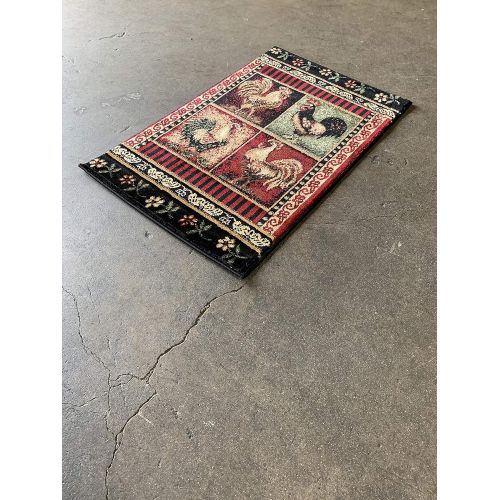 롯지 Rooster Style Runner Area Rug Lodge L-379 (2 feet 2 inch X 7 feet 2inches)