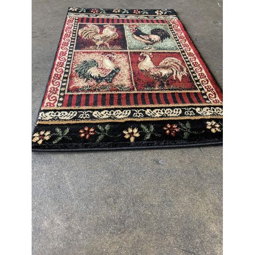 롯지 Rooster Style Runner Area Rug Lodge L-379 (2 feet 2 inch X 7 feet 2inches)