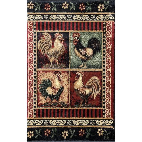 롯지 Rooster Style Runner Area Rug Lodge L-379 (2 feet 2 inch X 7 feet 2inches)