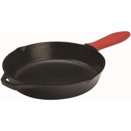 롯지 Lodge L8SGP3 Pre-Seasoned Cast-Iron Square Grill Pan, 10.5-inch and Lodge ASHH41 Silicone Hot Handle Holder, Red Bundle