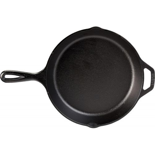 롯지 Lodge L8SK3 Pre-Seasoned Cast-Iron Skillet, 10.25-inch and Lodge SCRAPERPK Durable Polycarbonate Pan Scrapers, Red and Black, 2-Pack Bundle