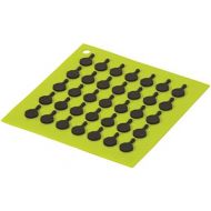 Lodge Silicone Square Trivet With Black Logo Skillets, Green, 7 Inches