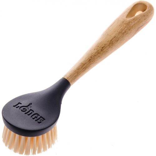 롯지 Lodge Seasoned Cast Iron Skillet with Scrub Brush- 12 inch Cast Iron Frying Pan With 10 inch Bristle Brush