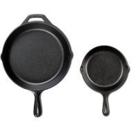Lodge Seasoned Cast Iron Cookware Set. 2 Piece Skillet Set. (10.25 inches and 6.5 inches)