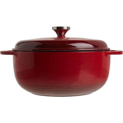 롯지 Lodge 6 Quart Enameled Cast Iron Dutch Oven. Classic Red Enamel Dutch Oven (Island Spice Red)