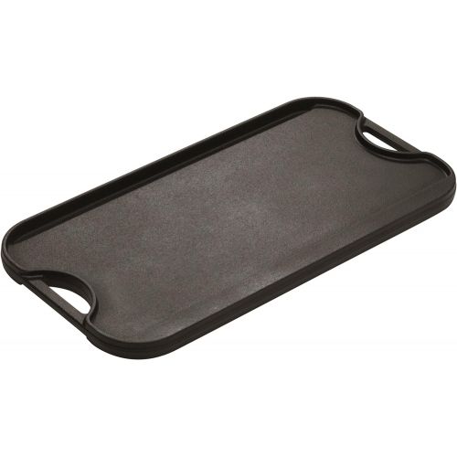 롯지 Lodge LPGI3PLT Pro-Grid Cast Iron Reversible Grill/Griddle Pan with Easy-Grip Handles, 10.5 x 20