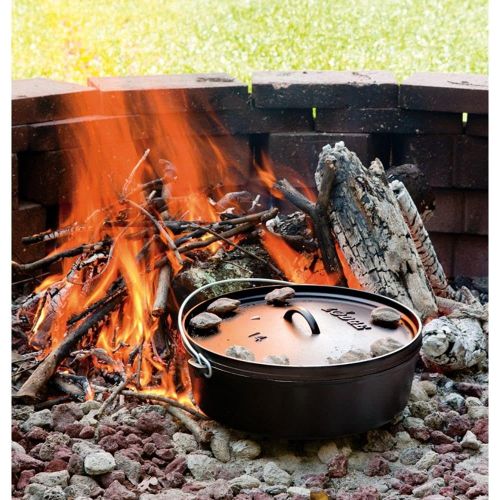 롯지 Lodge L14DCO3 Deep Camp Dutch Oven, 10 Qt ,Black