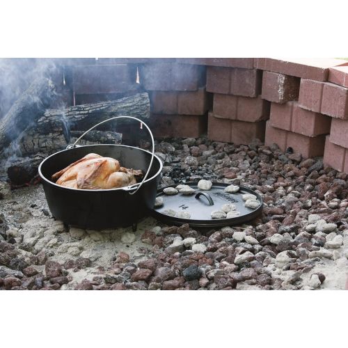 롯지 Lodge L14DCO3 Deep Camp Dutch Oven, 10 Qt ,Black