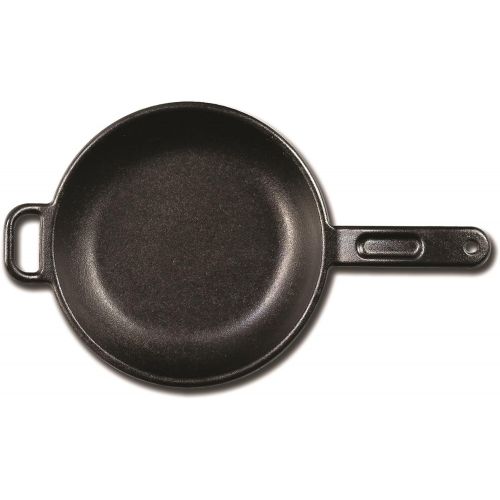 롯지 Lodge Pro-Logic Seasoned Cast Iron Skillet - 10 Inch Modern Design Cast Iron Frying Pan with Assist Handle (Made in USA)