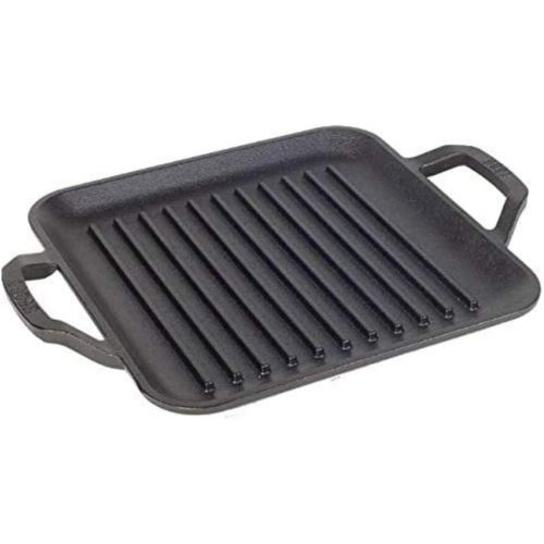 롯지 Lodge Chef Collection 11 Inch Cast Iron Chef Style Square Grill Pan. Ergonomic Handles, Grill Lines and Seasoning Are Ready for the Kitchen or Campfire. Made from Quality Materials