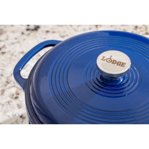 롯지 Lodge Enameled Dutch Oven, 6 Qt, Indigo