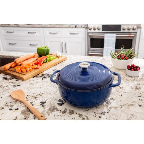 롯지 Lodge Enameled Dutch Oven, 6 Qt, Indigo