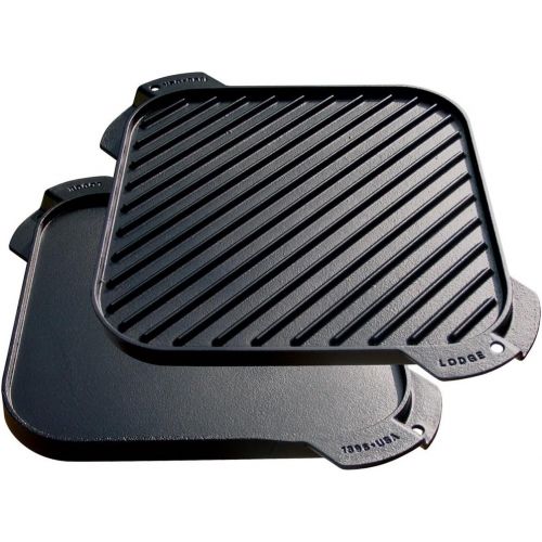 롯지 Lodge LSRG3 Single Burner Cast Iron Reversible Griddle