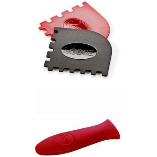 롯지 Lodge Grill Pan Scraper and ASHH41 Silicone Hot Handle Holder Bundle