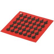 Lodge Silicone Square Trivet with Black Logo Skillets, Red, 7 Inches