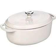 Lodge EC7OD13 Enameled Cast Iron Oval Dutch Oven, 7-Quart, Oyster White: Kitchen & Dining