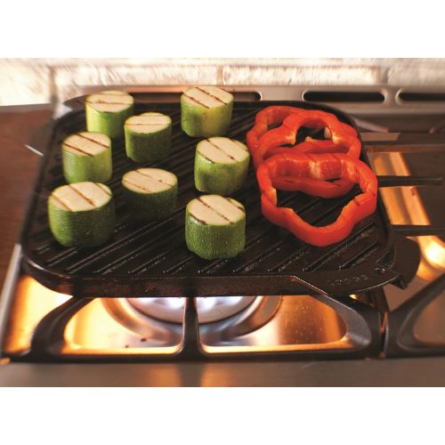 롯지 Lodge LSRG3 Cast Iron Single-Burner Reversible Grill/Griddle, 10.5-inch