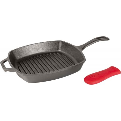 롯지 Lodge Manufacturing Company Lodge Cast Iron 10.5-inch Square Grill Pan, Black